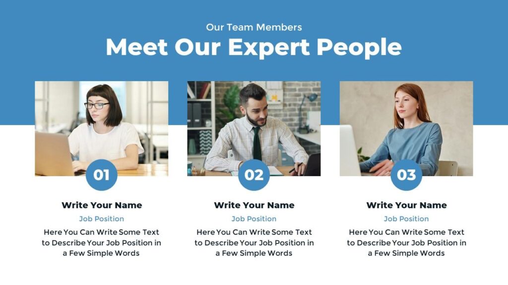 Slide 06 - Team Members Slide for Company Profile Presentation