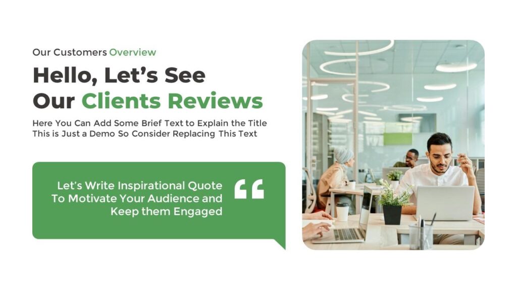 Slide 07 - Client Reviews Overview Slide for Business Presentation