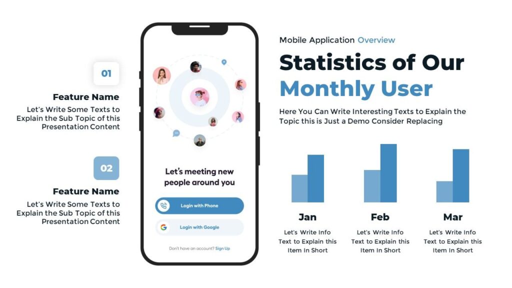 Slide 09 - Monthly User Statistics Slide for Business Report
