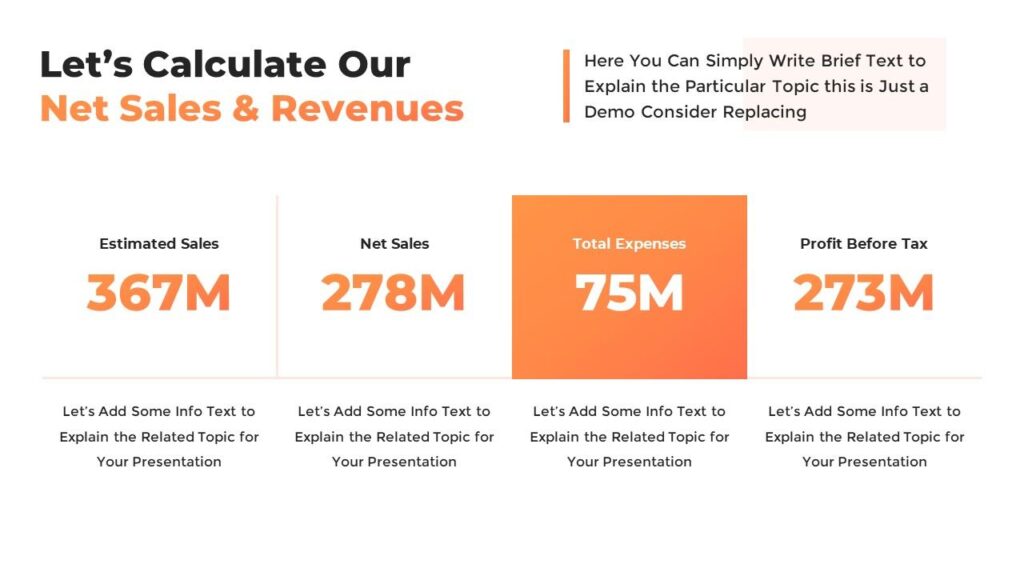 Slide 09 - Net Sales and Revenue Metrics Slide for Business Plan
