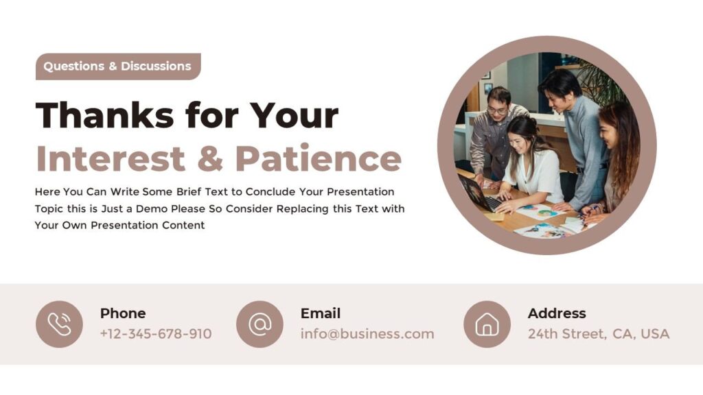 Slide 10 - Thank You Contact Slide for Company Profile Presentation