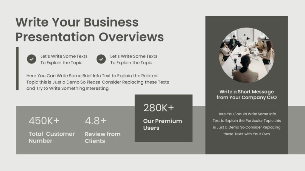 Slide 01 - Business Presentation Overview Slide for Annual Progress Report