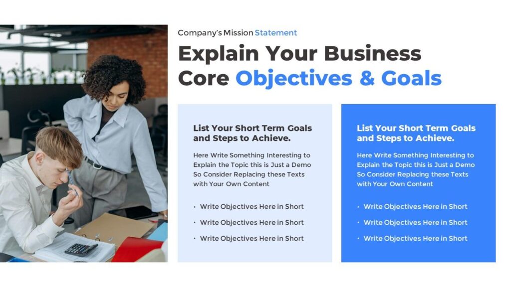 Slide 02 - Business Objectives and Goals Slide for Strategic Planning