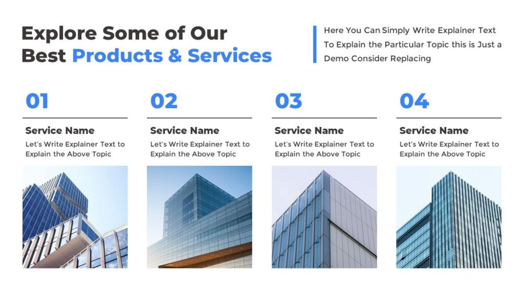 Slide 04 - Products and Services Slide for Business Strategy