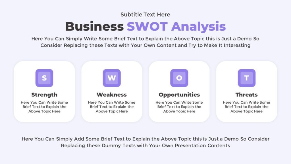 Slide 05 - SWOT Analysis Slide for Business Project Plan