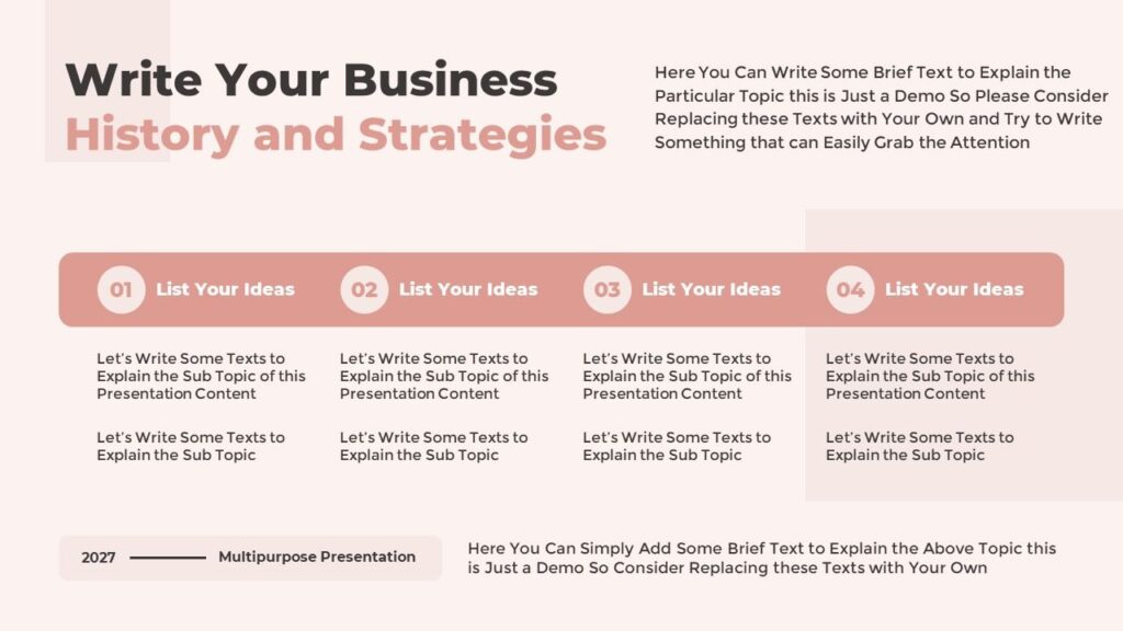 Slide 06 - Business History and Strategy Slide for Growth Planning