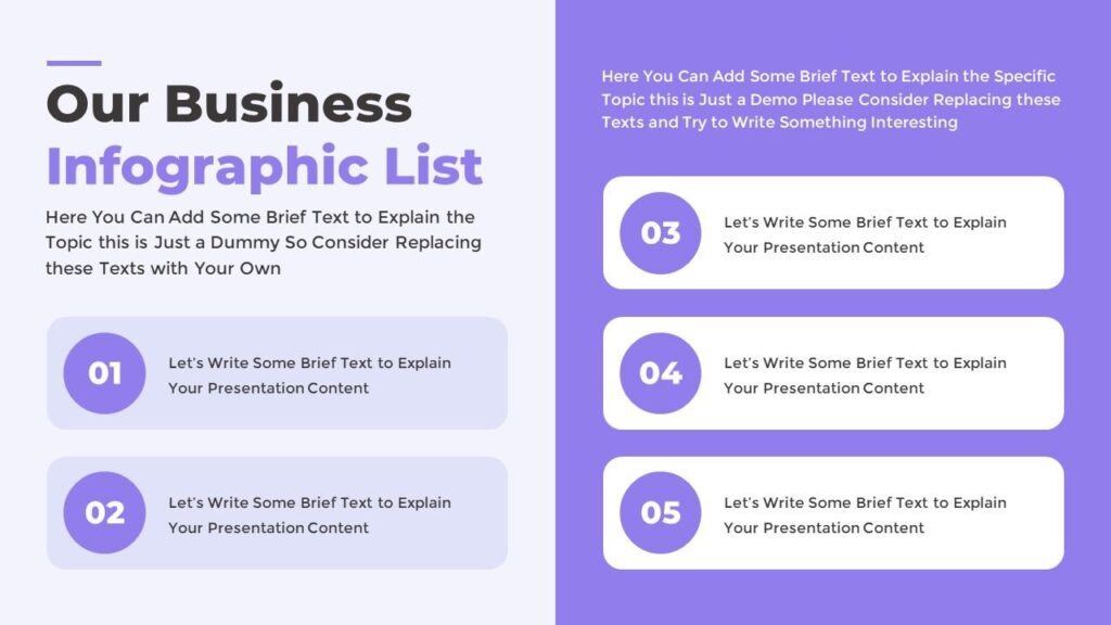 Slide 06 - Business Infographic List Slide for Project Strategy