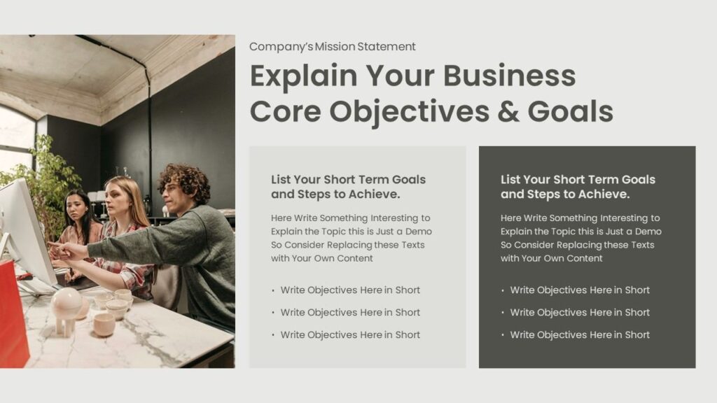 Slide 09 - Business Core Objectives Slide for Performance Review