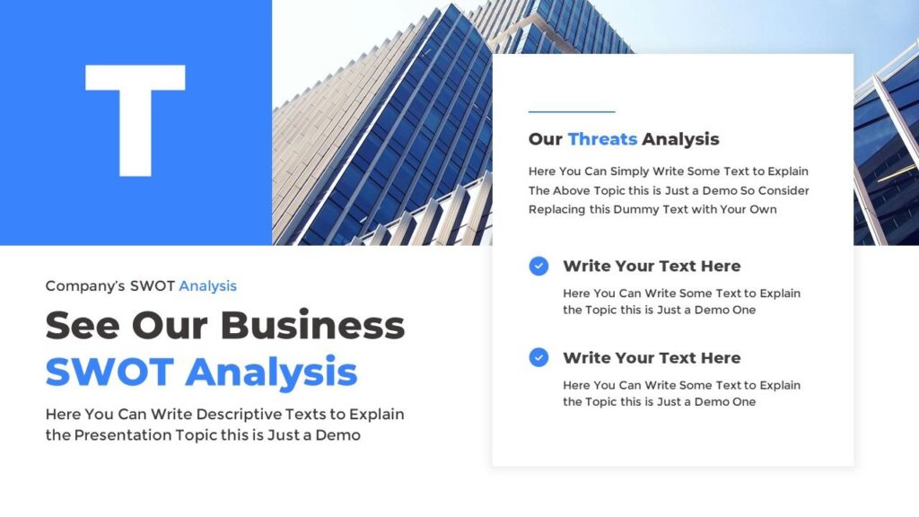 Slide 10 - Threats Analysis Slide for Strategic Plan Presentation