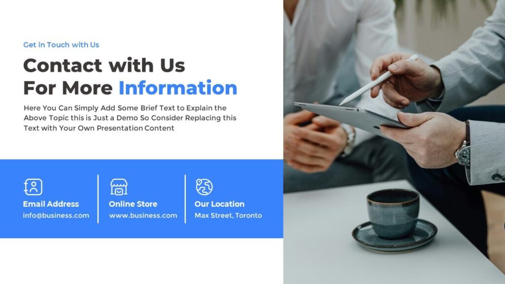 Slide 12 - Contact Information Slide for Strategic Business Presentation