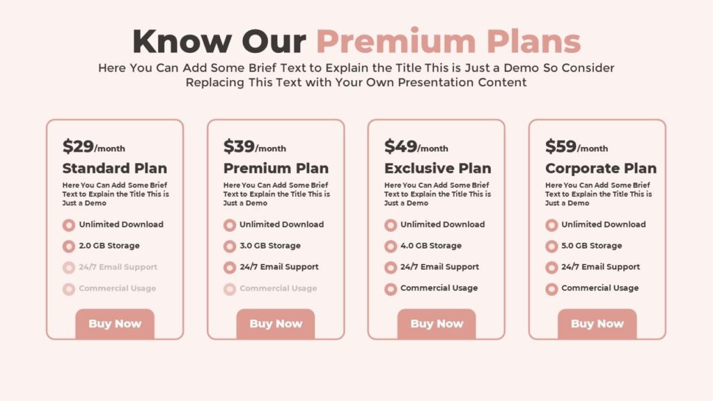 Slide 18 - Pricing Plans Slide for Business Growth Services